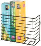 mDesign Farmhouse Metal Wire Wall & Cabinet Door Mount Kitchen Storage Organizer Basket Rack - Mount to Walls and Cabinet Doors in Kitchen, Pantry, and Under Sink - 2 Pack - Bronze
