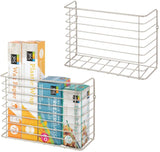 mDesign Farmhouse Metal Wire Wall & Cabinet Door Mount Kitchen Storage Organizer Basket Rack - Mount to Walls and Cabinet Doors in Kitchen, Pantry, and Under Sink - 2 Pack - Bronze