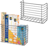 mDesign Farmhouse Metal Wire Wall & Cabinet Door Mount Kitchen Storage Organizer Basket Rack - Mount to Walls and Cabinet Doors in Kitchen, Pantry, and Under Sink - 2 Pack - Bronze