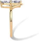 4K Gold Plated Marquise 1.5CT Cubic Zirconia Fake Bridal Engagement Ring for Women - Statement