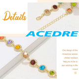 Colorful Crystal Choker Necklace Sparkly Rhinestone Chokers Necklaces Gold Chain Party Prom Neck Jewelry for Women (1-Colorful)