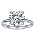 Solitaire Moissanite Engagement Ring, 1CT D Color VVS1 Clarity, 925 Sterling Silver with 18K White Gold Plated, Ideal Gift for Women