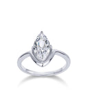 4K Gold Plated Marquise 1.5CT Cubic Zirconia Fake Bridal Engagement Ring for Women - Statement