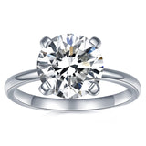 Solitaire Moissanite Engagement Ring, 1CT D Color VVS1 Clarity, 925 Sterling Silver with 18K White Gold Plated, Ideal Gift for Women