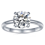 Solitaire Moissanite Engagement Ring, 1CT D Color VVS1 Clarity, 925 Sterling Silver with 18K White Gold Plated, Ideal Gift for Women