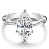 3.5CT Marquise Cut Engagement Ring for Women, Infinity Twisted Promise Wedding Cubic Zirconia Band, White gold/14K Gold Plated Simulated Diamond Anniversary Rings Size 5-9