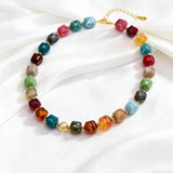 9pcs Chunky Beaded Necklaces for Women Colorful Resin Beaded Choker Necklace Set Layered Bohemia Summer Vacation Jewelry for Beach Party Daily Wear for Trendy Women