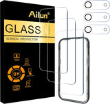 3 Pack Screen Protector for iPhone 16 Pro [6.3 inch] + 3 Pack Camera Lens Protector with Installation Frame,Case Friendly Tempered Glass Film,[9H Hardness][Not for iPhone 16e/16/16 Plus/Pro Max]