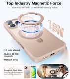 Desert Titanium for iPhone 16 Pro Max Case, [Military Grade Drop Tested][Fit for MagSafe] [Built-in Stand] Translucent Slim Soft Edge Case for iPhone 16 Pro Max 6.9" 2024, Rose Gold