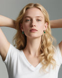 Silver Birthstone Hoop Earrings Square Cubic Zirconia Gemstone Jewelry for Women