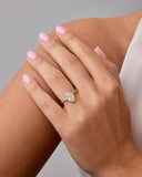 4K Gold Plated Marquise 1.5CT Cubic Zirconia Fake Bridal Engagement Ring for Women - Statement