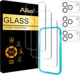 3 Pack Screen Protector for iPhone 16 Pro [6.3 inch] + 3 Pack Camera Lens Protector with Installation Frame,Case Friendly Tempered Glass Film,[9H Hardness][Not for iPhone 16e/16/16 Plus/Pro Max]