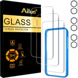 3 Pack Screen Protector for iPhone 16 Pro [6.3 inch] + 3 Pack Camera Lens Protector with Installation Frame,Case Friendly Tempered Glass Film,[9H Hardness][Not for iPhone 16e/16/16 Plus/Pro Max]