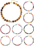 9pcs Chunky Beaded Necklaces for Women Colorful Resin Beaded Choker Necklace Set Layered Bohemia Summer Vacation Jewelry for Beach Party Daily Wear for Trendy Women