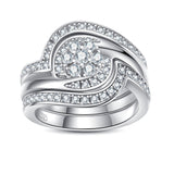 Moissanite Wedding Rings Bridal Set 3.7CTTW D Color VVS1 Clarity Round Brilliant Cut 925 Sterling Silver Moissanite Wedding Band Engagement Rings for Women with Certificate