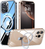 Desert Titanium for iPhone 16 Pro Max Case, [Military Grade Drop Tested][Fit for MagSafe] [Built-in Stand] Translucent Slim Soft Edge Case for iPhone 16 Pro Max 6.9" 2024, Rose Gold