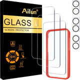 3 Pack Screen Protector for iPhone 16 Pro [6.3 inch] + 3 Pack Camera Lens Protector with Installation Frame,Case Friendly Tempered Glass Film,[9H Hardness][Not for iPhone 16e/16/16 Plus/Pro Max]