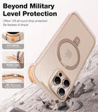 Desert Titanium for iPhone 16 Pro Max Case, [Military Grade Drop Tested][Fit for MagSafe] [Built-in Stand] Translucent Slim Soft Edge Case for iPhone 16 Pro Max 6.9" 2024, Rose Gold
