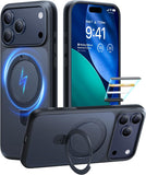 Desert Titanium for iPhone 16 Pro Max Case, [Military Grade Drop Tested][Fit for MagSafe] [Built-in Stand] Translucent Slim Soft Edge Case for iPhone 16 Pro Max 6.9" 2024, Rose Gold