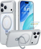 Desert Titanium for iPhone 16 Pro Max Case, [Military Grade Drop Tested][Fit for MagSafe] [Built-in Stand] Translucent Slim Soft Edge Case for iPhone 16 Pro Max 6.9" 2024, Rose Gold