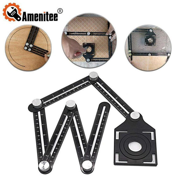 Amenitee Six-Sided Aluminum Alloy Angle Measuring Tool