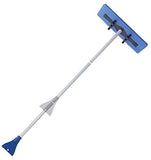 Snow Joe SJBLZD 2-in-1 Snow Broom with 18-Inch Foam Head + Large Ice Scraper, Blue