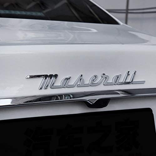 Wesport Maserati Letter Trunk Decal Sticker Silver, Tailgate Logo Mark Badge Stickers Covers Free Modification for Maserati Quattroporte Series (Letter stickers)