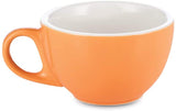 Espresso Parts Premium 12oz Latte Cups with Saucers I Set of 2 Cappuccino Mugs I Porcelain Superior To Ceramic Or Stoneware I Cappuccino Cups Set I Orange Latte Mugs For Latte Art