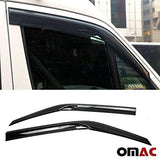 OMAC Auto Exterior Accessories Front Side Window Wind Deflectors | Visors Rain Guards | Air Rain Wind Deflector Guards | 2 pcs. Dark Smoke | Fits Mercedes Benz Sprinter W907 2019-2021