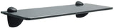 Alise Glass Shelf Bathroom Shelves Rectangle Toiletries Glass Holder Storage Organizer Wall Mount,Black Finish GBL008R-B