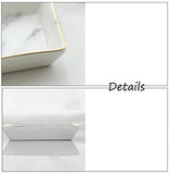 SOCOSY Marble Ceramic Ring Dish Jewelry Dish Ring Holder Jewelry Organizer with Golden Edged Home Decor Wedding Gift