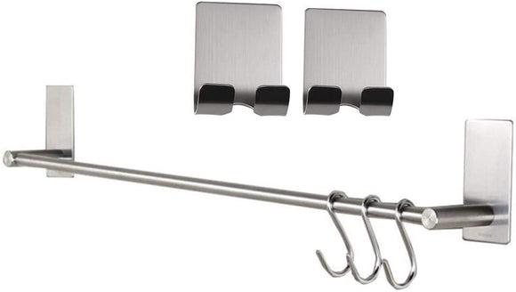 Self Adhesive Towel Bar Racks , Towel bar,Towel bar Rack, Towel bar with Shelf,Towel bar for barthroom,Towel bar Racks for Bathroom, Towel bar Racks for Kitchen,Tower bar Racks with Shelf (17 inch)