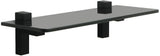 Alise Glass Shelf Bathroom Shelves Rectangle Toiletries Glass Holder Storage Organizer Wall Mount,Black Finish GBL008R-B