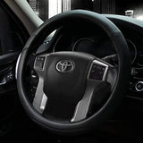 Valleycomfy Microfiber Leather Steering Wheel Cover Large-Size for F150 F250 F350 Ram 4Runner Tacoma Tundra Range Rover Model S X with 15 1/2 inches-16 inches Outer Diameter (Black)
