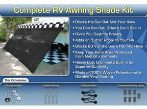 RV Awning Shade Kit 8x14 Complete RV Shade Kit (Black)