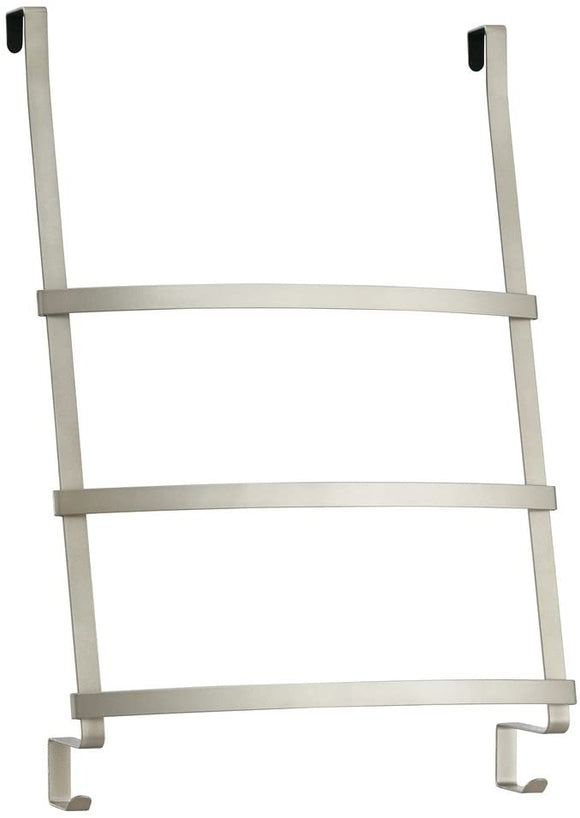 iDesign 59655 Gia Metal Over the Shower Door Towel Rack, Hooks for Master, Guest, Kids' Bathroom, 16.83