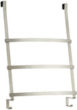 iDesign 59655 Gia Metal Over the Shower Door Towel Rack, Hooks for Master, Guest, Kids' Bathroom, 16.83" x 6.57" x 24.12" - Satin Silver