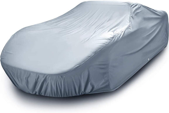 18 Layer All Weather Waterproof Snow Rain UV Sun Dust Protection Automobile Outdoor Coupe Sedan Hatchback Wagon Custom-Fit Full Body Auto Vehicle Car Cover - for Cars Up to 195”