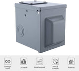 Miady 30 Amp 125 Volt RV Power Outlet Box, Enclosed Lockable Weatherproof Outdoor Electrical NEMA TT-30R Receptacle Panel, For RV Camper Travel Trailer Motorhome Electric Car Generator