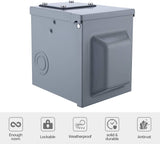 Miady 50 Amp 125/250 Volt RV Power Outlet Box, Enclosed Lockable Weatherproof Outdoor Electrical NEMA 14-50R Receptacle Panel, For RV Camper Travel Trailer Motorhome Electric Car Generator.