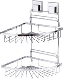 Iron Suction Bathroom Shelf Bath Shower Shampoo Accessories Storage Rack Container Makeup Cosmetic Organizer 2 Layers