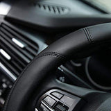 Valleycomfy Microfiber Leather Steering Wheel Cover Large-Size for F150 F250 F350 Ram 4Runner Tacoma Tundra Range Rover Model S X with 15 1/2 inches-16 inches Outer Diameter (Black)