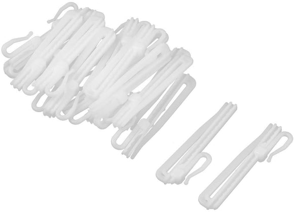 uxcell Home Adjustable Depth Pinch Pleat Locking Curtain Tape Clip Hooks 20pcs White