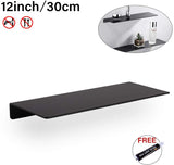 Bathroom Shelf Shower Shelf Bracket Black,Rustproof Shower Caddy Self Adhesive with Glue or Wall Mount with Screws,Aluminum Bathroom Shelf Storage Floating Shelves Storage