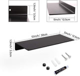 Bathroom Shelf Shower Shelf Bracket Black,Rustproof Shower Caddy Self Adhesive with Glue or Wall Mount with Screws,Aluminum Bathroom Shelf Storage Floating Shelves Storage