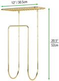 mDesign Modern Decorative Metal Wall Mount Towel Rack Holder and Organizer for Storage of Bathroom Towels, Washcloths, Hand Towels - Soft Brass/Gold