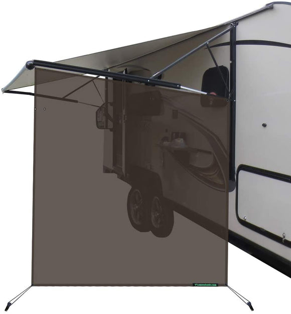 leaveshade RV Awning Sunshade Screen ● Tentproinc Brown Mesh Sun Shade ●Block Sunshine from Patio Side Direction ●Motorhome Camping Trailer UV Sunblocker ●Canopy Sunscreen-3 Years Lasting