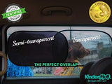 Kinder Fluff Car Window Sunshades (4X)-The Only Certified Sunshade to Block 99.79% UVA & 99.95% UVB -Mom's Choice Gold Award Winner- 120GSM & 15S Static Film Sun Shades