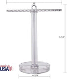 Clear Plastic Necklace Holder with 30 Individual Pegs and Divided Jewelry Tray