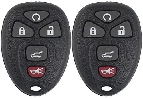 Keyless2Go Replacement for Keyless Entry Car Key Vehicles That Use 5 Button 15913415 OUC60270 OUC60221, Self-Programming - 2 Pack